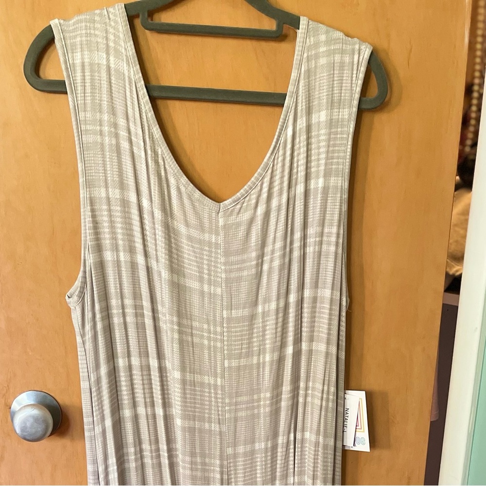 Beige checkered romper super comfortable and soft